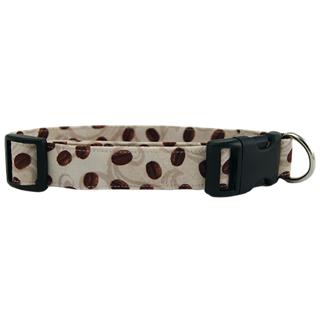 Coffee Beans and Cream Dog Collar Medium
