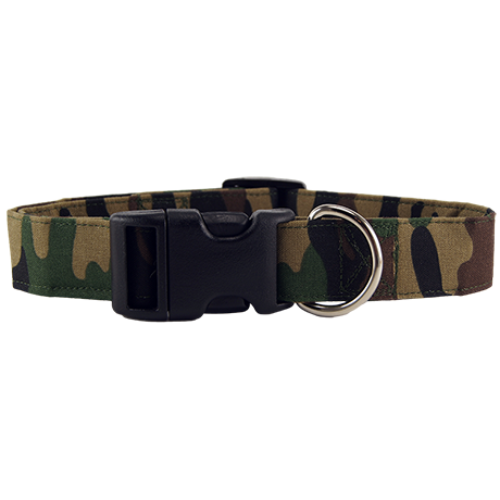 Olive Green Camouflage Dog Collar Front
