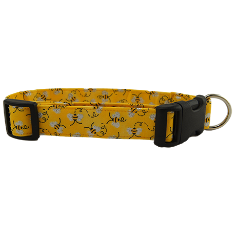 Metallic-Bumble-Bees-Dog-Collar