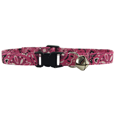 Pink Bandana Cat Collar Open