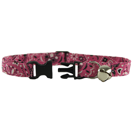 Pink Bandana Cat Collar Closed