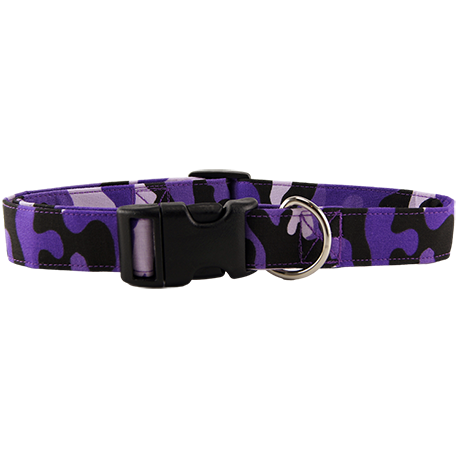 Purple Camouflage Dog Collar Front