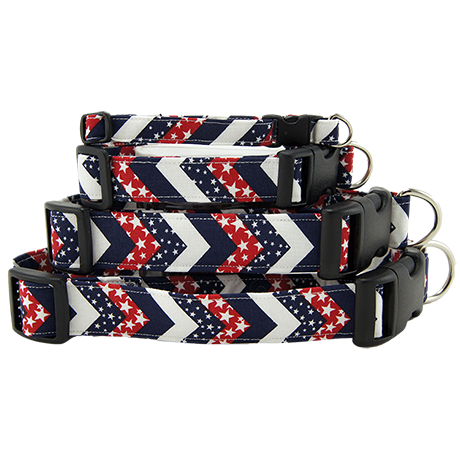 Red-White-Blue-Chevrons-Dog-Collar