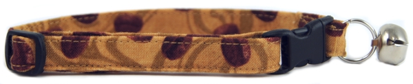 Coffee Beans on Tan Cat Collar