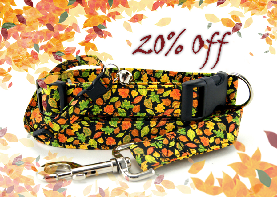 Fall Leaves Dog Collars - Dog Leashes - Cat Collars