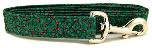 Green Swirled Berries Dog Leash