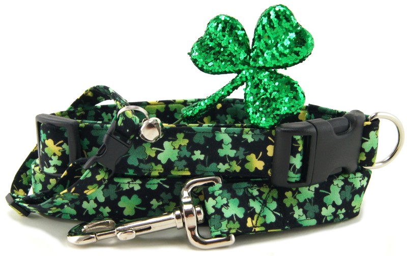 Lucky Irish Shamrocks Dog Collars - Dog Leashes - Cat Collars