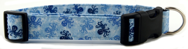 Blue Octopus Dog Collar