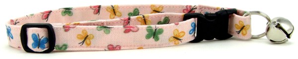 Pastel Pink Butterflies Cat Collar