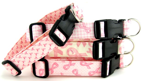 Pink Ribbon Breast Cancer Awareness Dog and Cat Collars