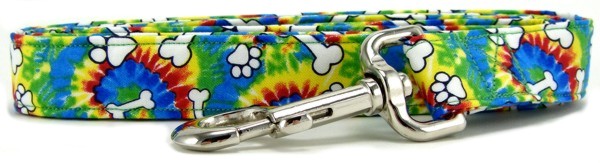 Rainbow Tie Dye Bones and Paws Dog Leash