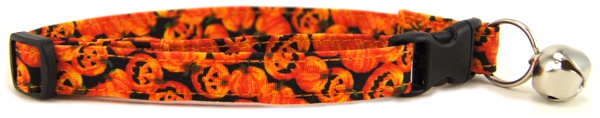 Tiny Happy Jack O'Lantern Cat Collar