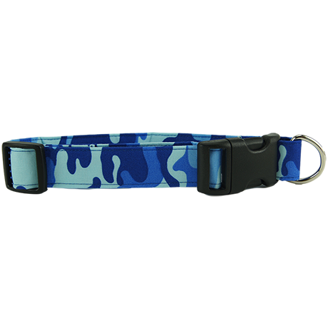Blue Camouflage Dog Collar Medium