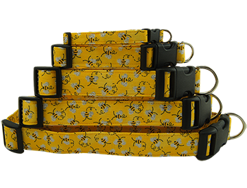 Metallic Bumble Bees Dog Collars