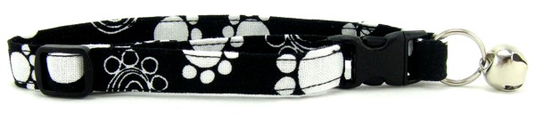 Black and White Swirl Paws Cat Collar