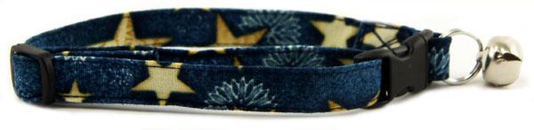 Denim Stars Cat Collar