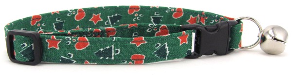 Trees, Stars and Hearts Cat Collar