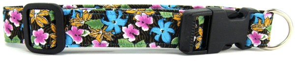 Tropical Flowers Dog Collar