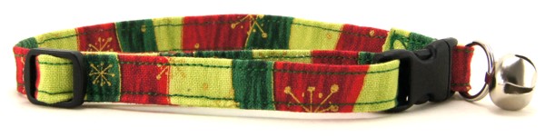 Wavy Christmas Stripes Cat Collar